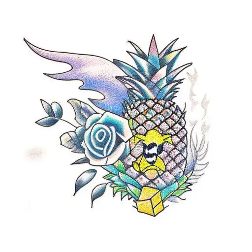 pineapple horse tattoo design idea