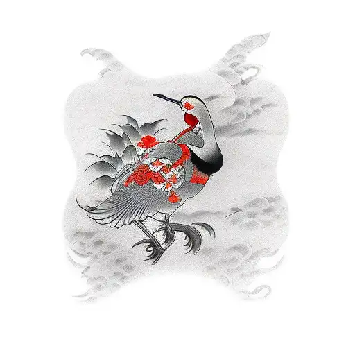 japanese crane sleeve tattoo tattoo design idea
