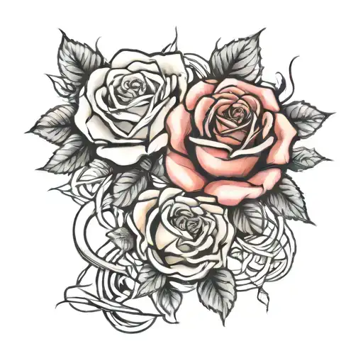 Rose half dead half alive half dead tattoo design idea