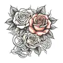 Rose half dead half alive half dead tattoo design idea