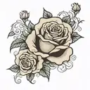 Rose half dead half alive half dead tattoo design idea
