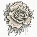 Rose half dead half alive half dead tattoo design idea