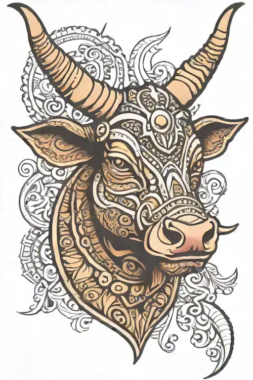 nandi bull head tattoo design idea