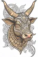 nandi bull head tattoo design idea
