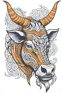 nandi bull head tattoo design idea