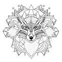 Fox Moon Sun star  tattoo design idea