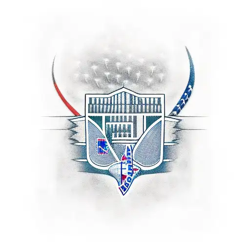 New York Rangers with Madison square garden tattoo design idea