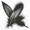 Create a dotwork tattoo of a feather with Hebrew script intertwined tattoo design idea