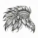 creat a tattoo with Indian designed and feathers meant to go across the upper back tattoo design idea