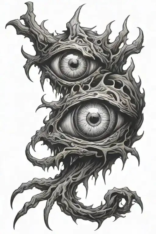 monster eyes in the dark tattoo design idea