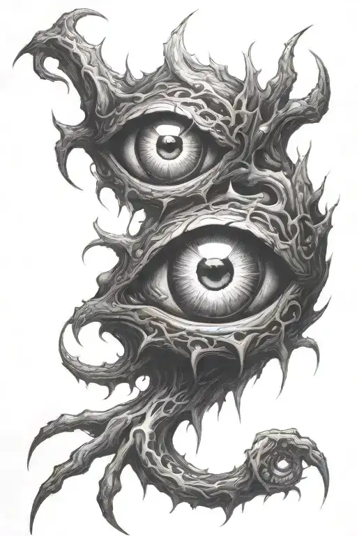 monster eyes in the dark tattoo design idea