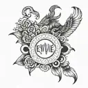 evolve or repeat as a script tattoo design idea