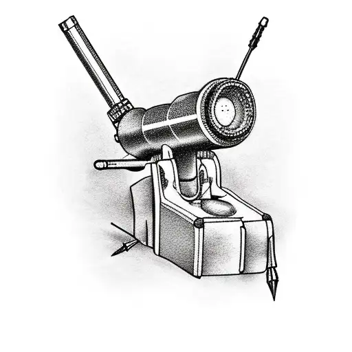 minigun with darts tattoo design idea