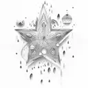 stars and raindrops tattoo design idea