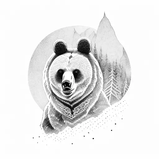 Bear viking tattoo design idea