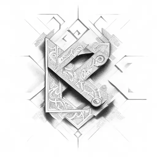 mix letter Oand P tattoo design idea