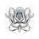 iris rose tattoo design idea