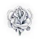 iris rose tattoo design idea