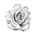 iris rose tattoo design idea
