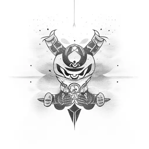 katana with kanji tattoo design idea