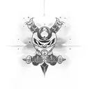 katana with kanji tattoo design idea