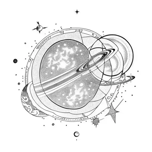 solar system  tattoo design idea