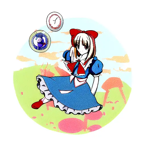 Alice in wonderland tattoo design idea