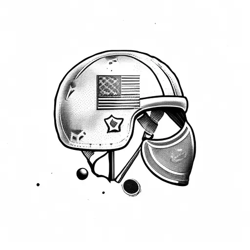 US Army Veteran with a golf club and a military helmet tattoo design idea