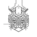 A binary code pattern forming a robotic face tattoo design idea
