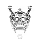 A binary code pattern forming a robotic face tattoo design idea