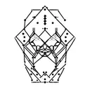 A binary code pattern forming a robotic face tattoo design idea