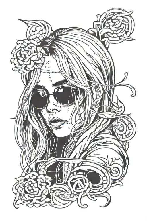 Billie EILISH logo incorporated tattoo design idea