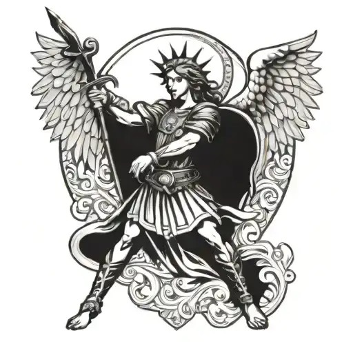 st michael tattoo design idea