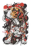 beagle tattoo design idea