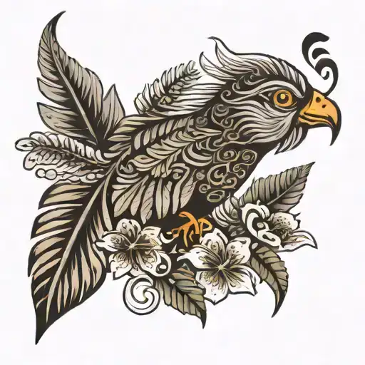 traditional vietnamese with new zealand silver fern tattoo design idea