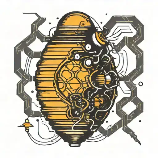an electrical circuit looks like a beehive tattoo design idea