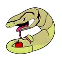 Snake eat an apple tattoo design idea