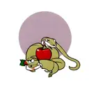 Snake eat an apple tattoo design idea