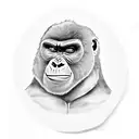 Angry gorilla tattoo design idea