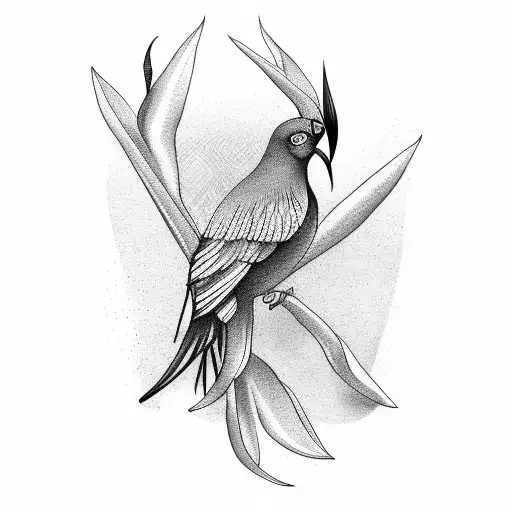 Bird of Paradise tattoo design idea