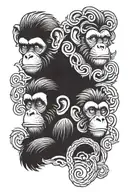 three wise monkeys tattoo design idea