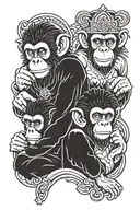 three wise monkeys tattoo design idea