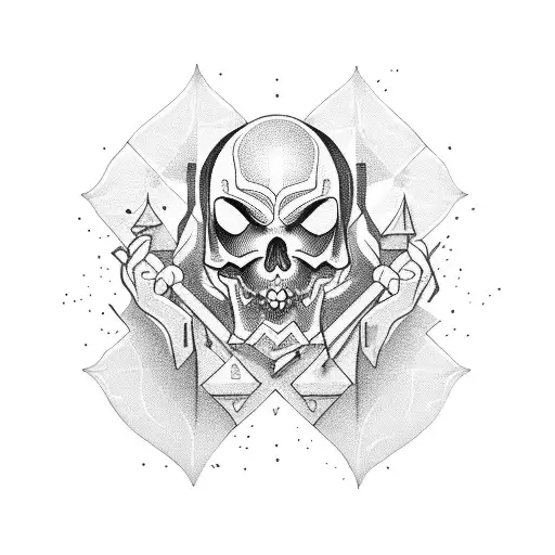 Um acampamento à beira do mar em estilo blackwork tattoo design idea