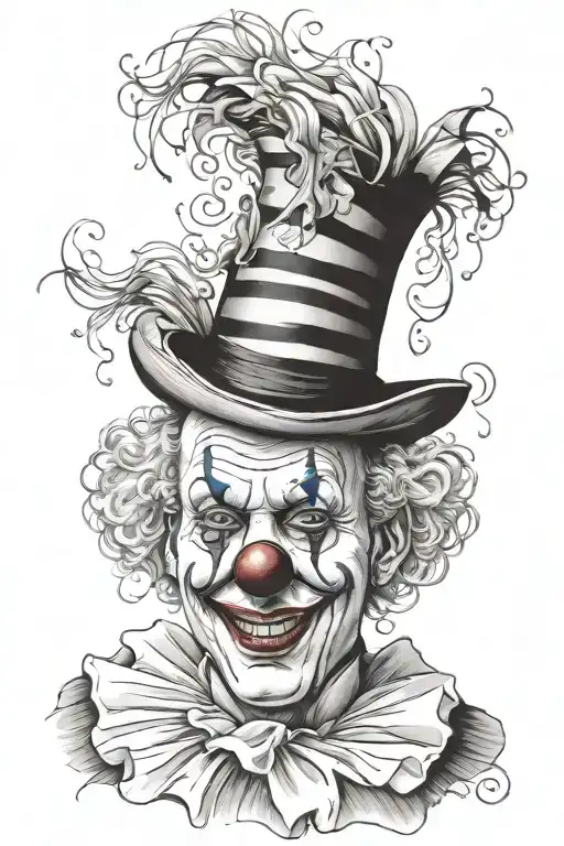 clown face tattoo design idea