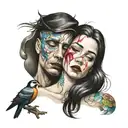 being unloved, love and sadness tattoo design idea