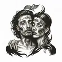 being unloved, love and sadness tattoo design idea