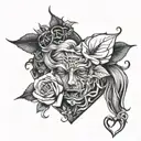 being unloved, love and sadness tattoo design idea