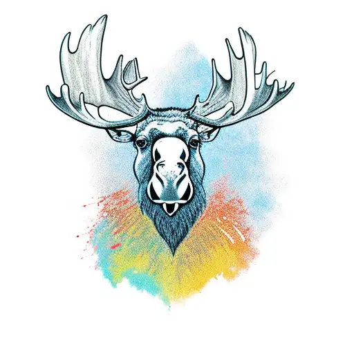 a moose yelling tattoo design idea