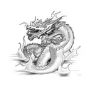 dragon spitting out fire tattoo design idea