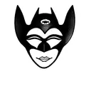 grandma Batman mask with tiara chubby and sweet tattoo design idea